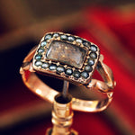 Sweet Wild Pearl Victorian 9ct Gold Mourning Ring