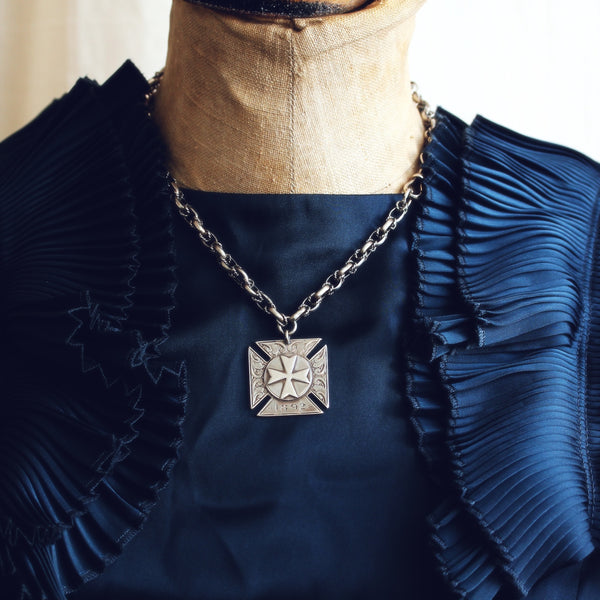 Date 1892 Victorian Silver Maltese Cross Medal & Chain – Fetheray