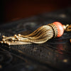 Rare Mid Victorian Etruscan Revival Draped Coral Brooch