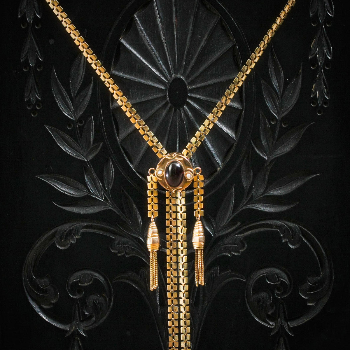 Amazing Vintage 14K Gold Slider Long Guard Chain