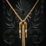 Amazing Vintage 14K Gold Slider Long Guard Chain